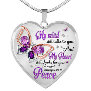 Butterfly My Mind Still Talks To You Heart Necklace