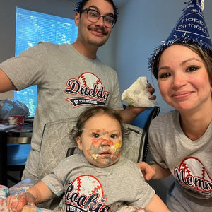 Personalized Mommy Daddy of the Rookie Baseball T-shirt