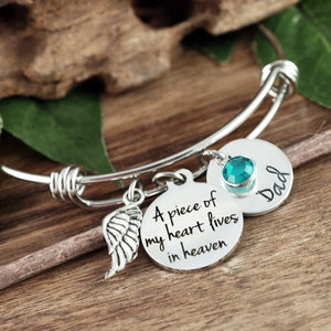 Piece of my Heart Remembrance Birthstone Bracelet