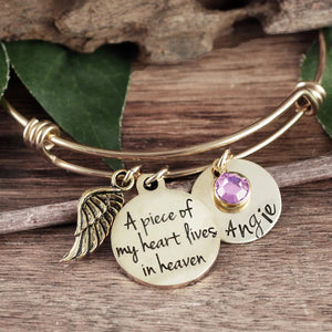 Piece of my Heart Remembrance Birthstone Bracelet