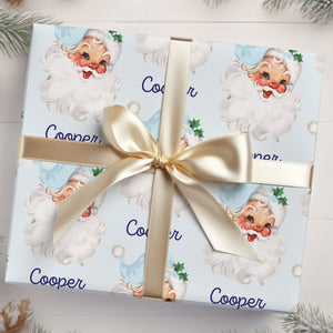 Personalized Vintage Santa Christmas Wrapping Paper