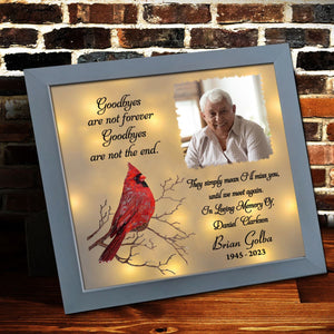 Good Bye Are Not The End-Personalized Cardinal Bird Light Shadow Box