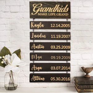 Personalized Wooden Sign-Grandkids make life grand