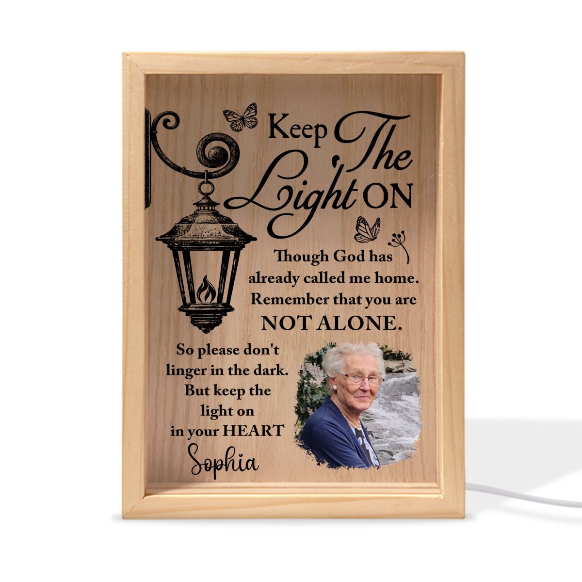 Keep The Light On - Personalized Photo Frame Light Box