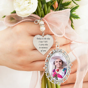 Personalized Photo Charm for Bridal Memorial Bouquet Charm Pendant