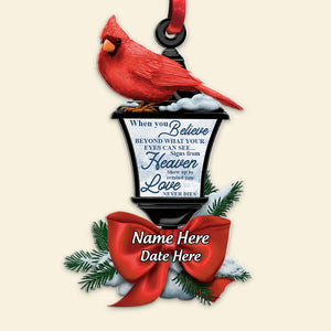 Personalized Heaven Cardinals Christmas Ornament