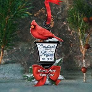 Personalized Heaven Cardinals Christmas Ornament