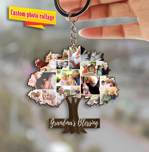 Personalized Mom/Grandma/Nana’s Blessing Photo Keychain