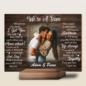 We're a Team Custom Photo Gift For Couple Personalized Acrylic Plaque