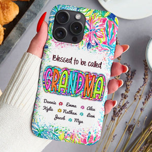 Blessed to be called Grandma Nana Gigi - Personalized  Scribble Doodle Phone case