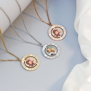 Mother's Day Gift Custom Photo Necklace With Name and Birthday Stone & Date