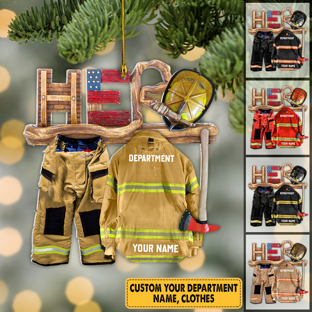 Personalized Firefighter Armor Firefighter Is My Hero Shaped Acrylic Ornament