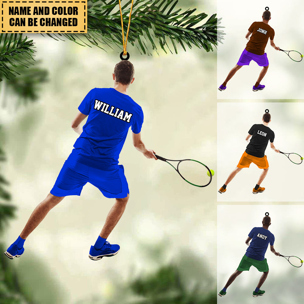 Personalized Man Tennis Player Christmas Ornament-Great Gift Idea For Tennis Lovers