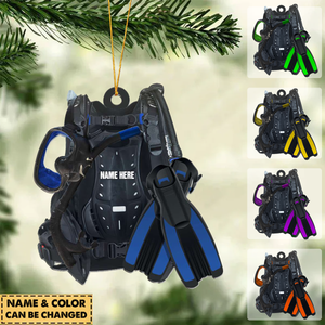 Scuba Diving Scuba Gear - Personalized Christmas Ornament