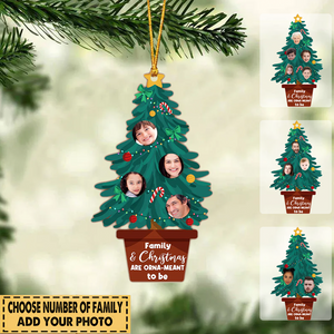 Personalized Christmas Tree Ornament - Upload Members' Faces, Family & Christmas Are Orna-Meant To Be