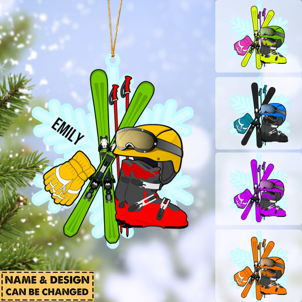 Skiing Snow Gear, Christmas Decor For Skiing Lovers