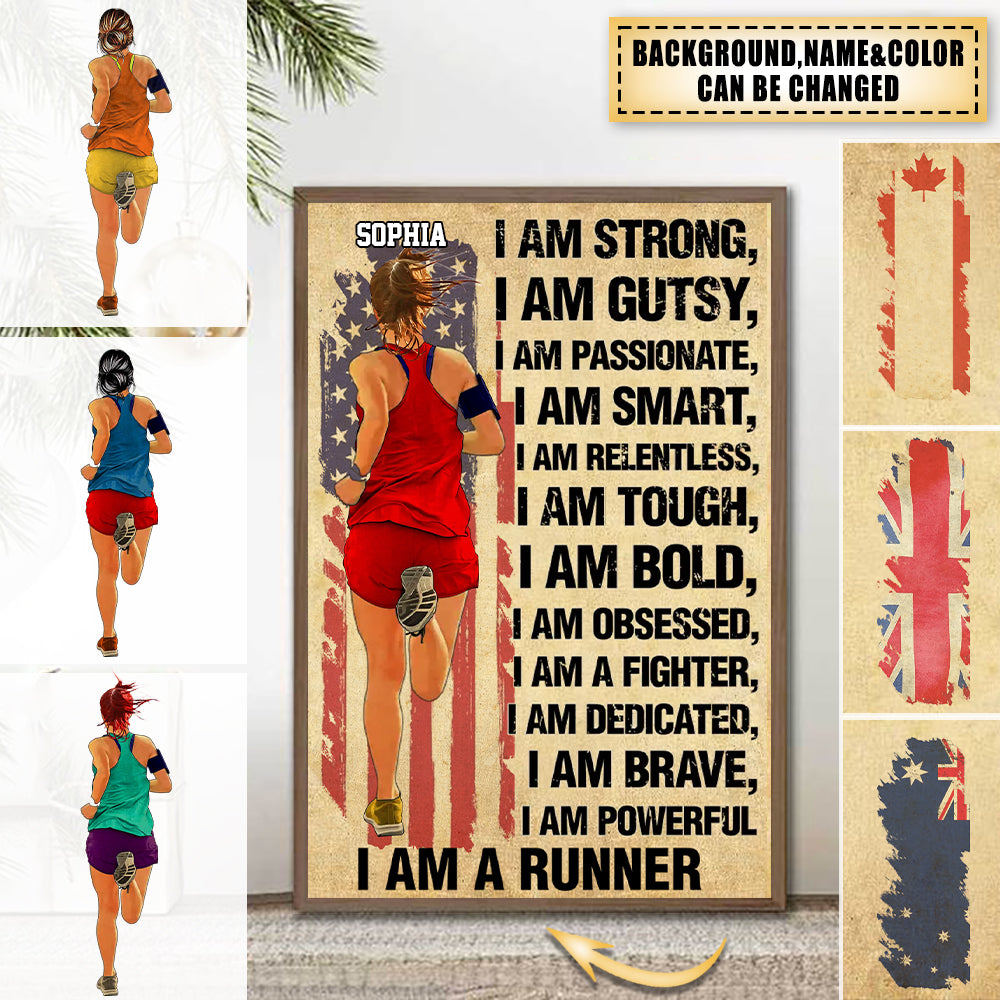 Custom Personalized Running Poster, Canvas, Runner Gifts, Gifts For Runners, Sport Gifts For Daughter