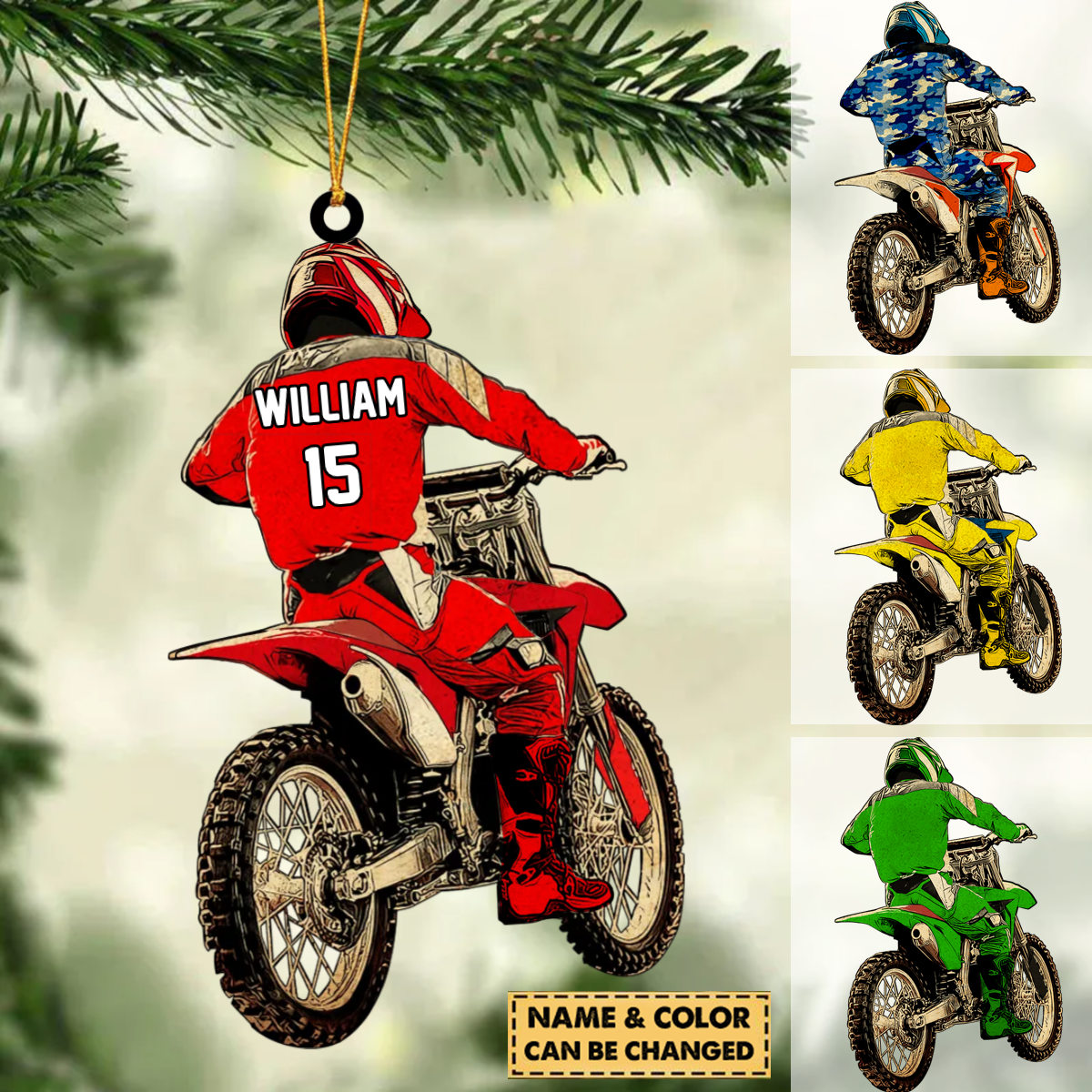 PERSONALIZED MOTOCROSS DIRT BIKE GIFTS ORNAMENT FOR BIKERS