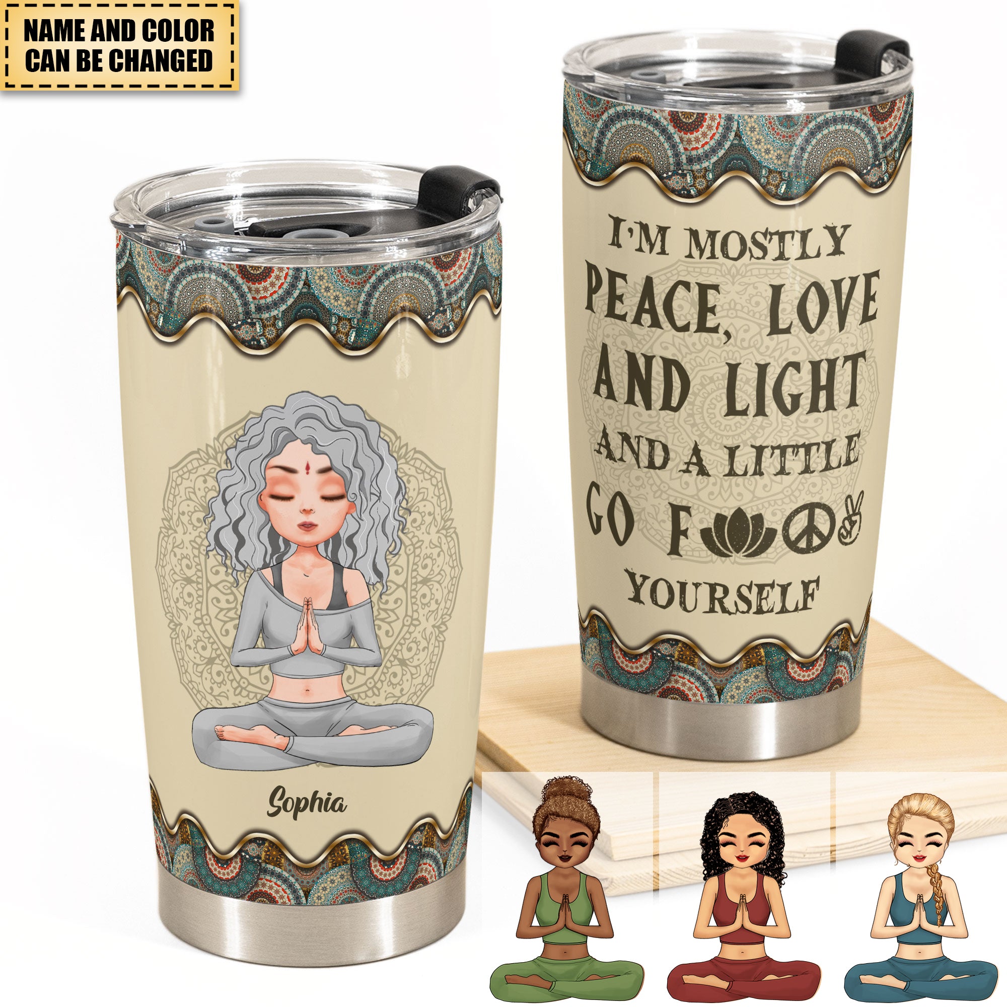 Wish A Mufuka Would - Personalized Tumbler Cup - Gift For Yoga Lover