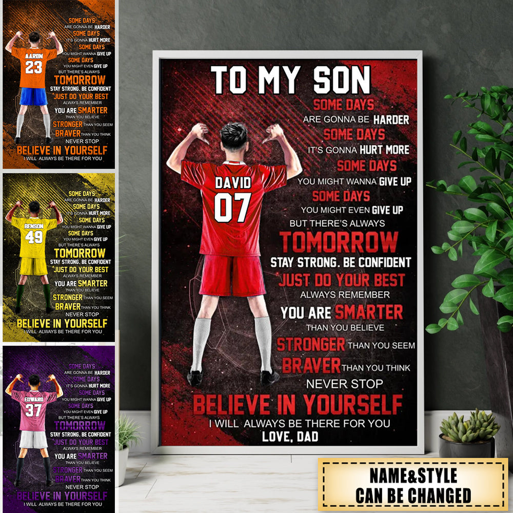 Custom Personalized Soccer Poster, Sport Gifts For Son, Soccer Lover Gifts