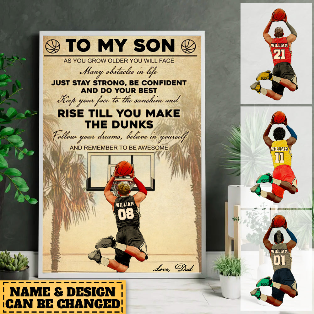 Custom Personalized Basketball Poster, Sport Gifts For Son, Basketball Lover Gifts