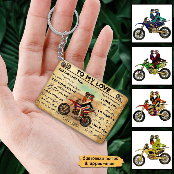 Custom Personalized Motocross Acrylic Keychain, Dirt Bike Gifts For Boyfriend, Personalized Gift For Husband