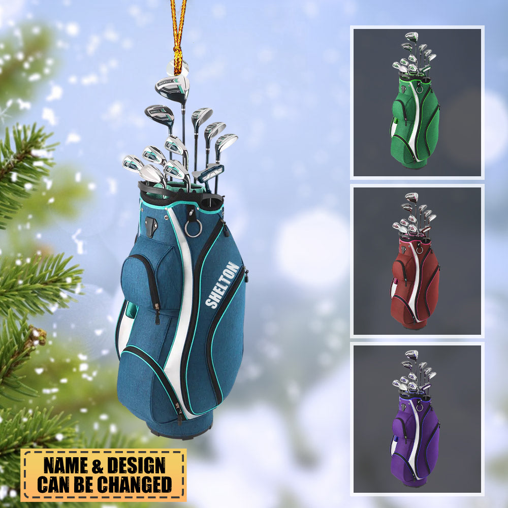 Personalized Golf Bag - Two Sided Ornament