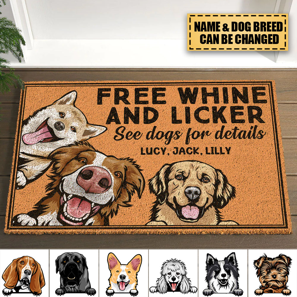 Free Whine And Licker, Personalized Dog Doormat