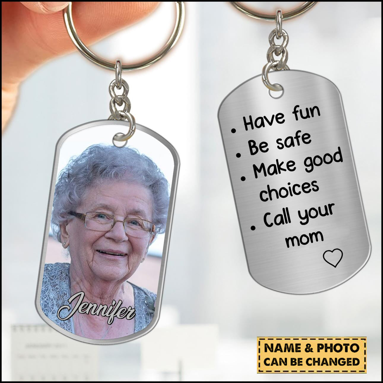 Lovely Mother's Day Upload Photo Gift For Mom Personalized Keychain