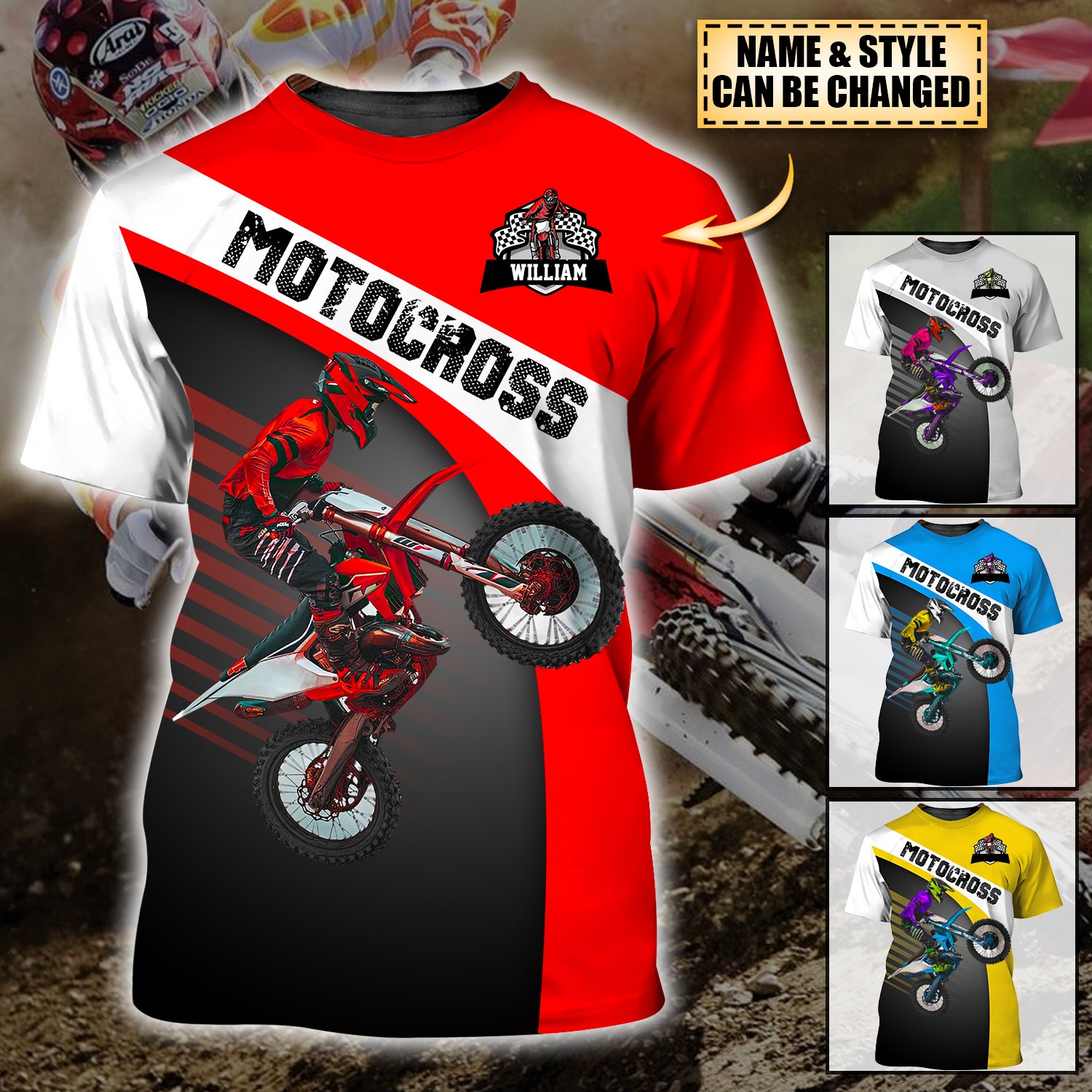 Motocross 3D Full Print T-shirt Motorcycle Custom Tee Shirts Offroad T-shirts