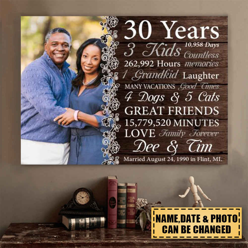 Custom Personalized Marrige Aniversary Canvas - Valentine Gift For Married Couples