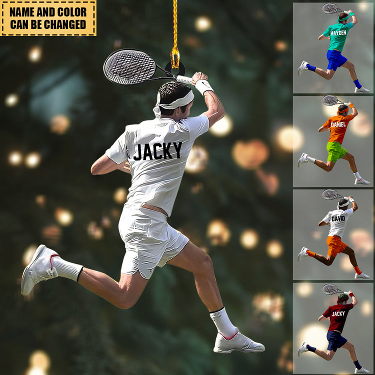 Personalized Tennis Ball Player Christmas Ornament - Great Gift Idea For Tennis Lovers