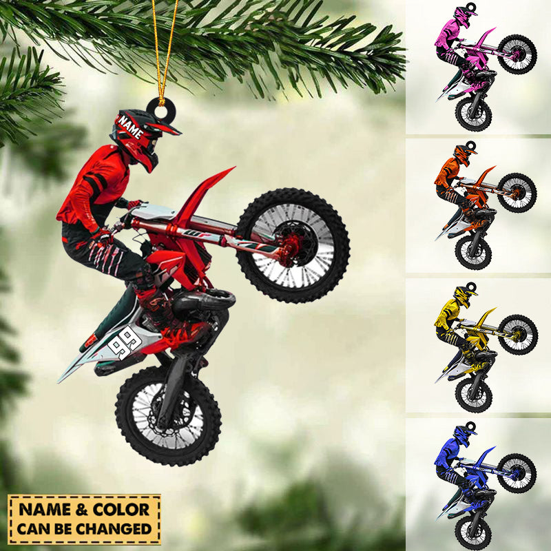 Personalized Ornament Motocross Biker - Custom Acrylic Ornament