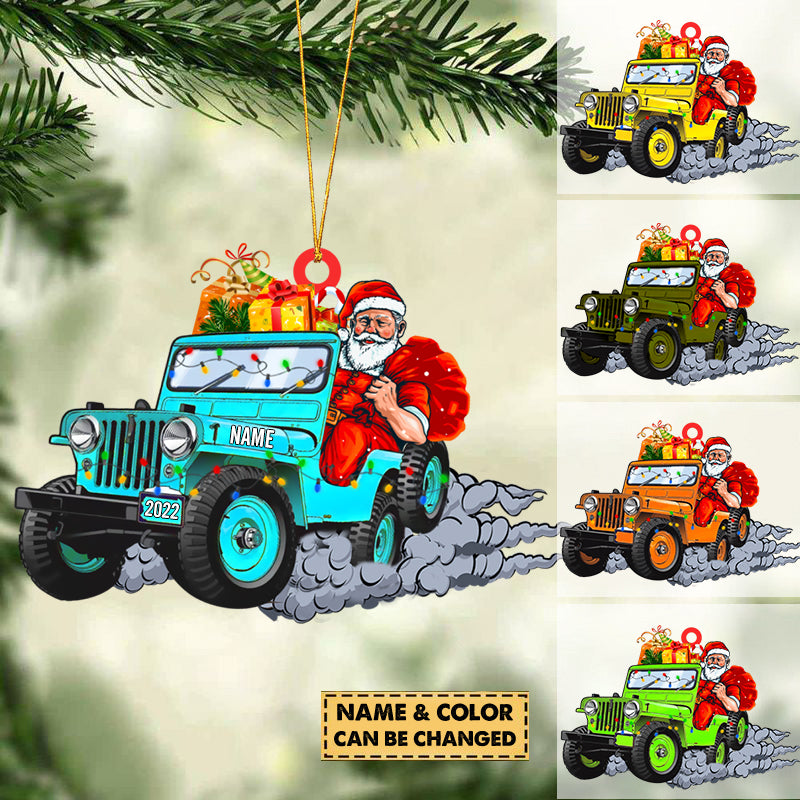 Santa Claus On Off-Road Vehicle Personalized Cut Ornament Christmas Gift For Off-Road Vehicle Lover