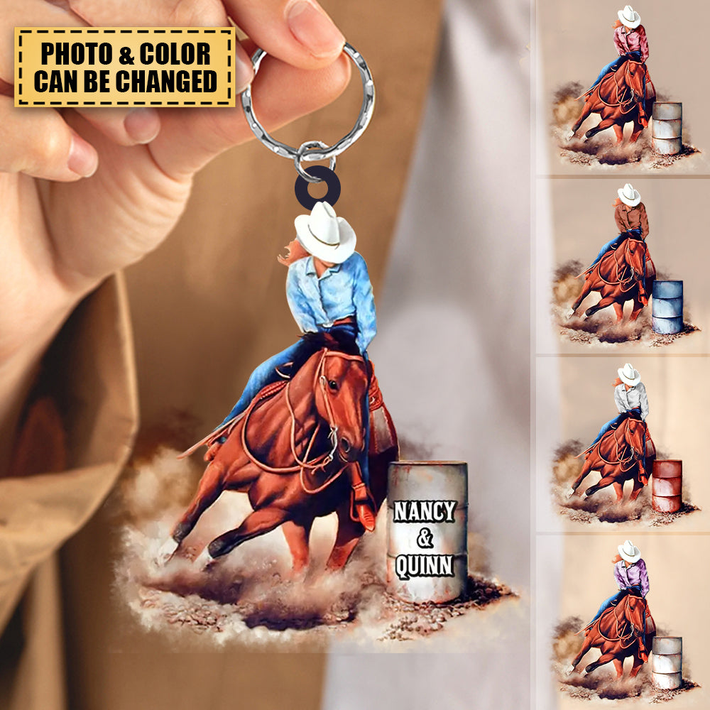 Personalized Riding Horse Acrylic Keychain - Gift Idea for Horse Lovers