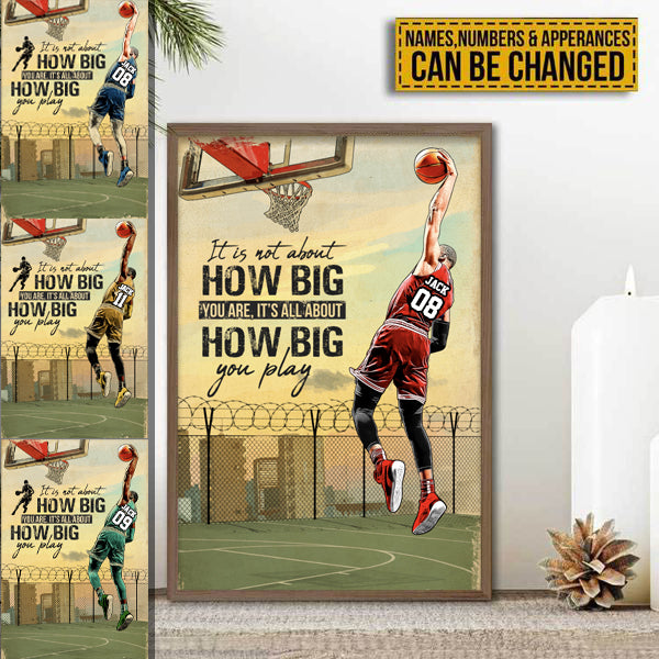 Custom Personalized Basketball Poster, Vintage Style, Sport Gifts For Son, Gifts For Basketball Son, Basketball Lover Gifts