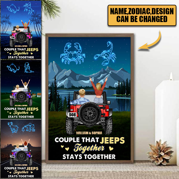 Personalized Zodiac Couple Poster - Couple That Together Stays Together