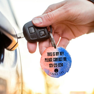 Lost keys please contact - Cell phone number plate keychain - Customized number and color