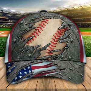 Personalized Baseball Crack Flag Classic Cap