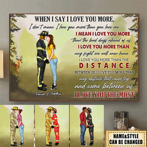 It's A Beautiful Day To Save Lives - Personalized  Couple Poster For Soldier,Firefighter, EMS, Nurse, Police Officer