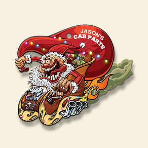 Hot Rod Santa - Personalized Christmas Ornament - Christmas Gift For Drag Racer