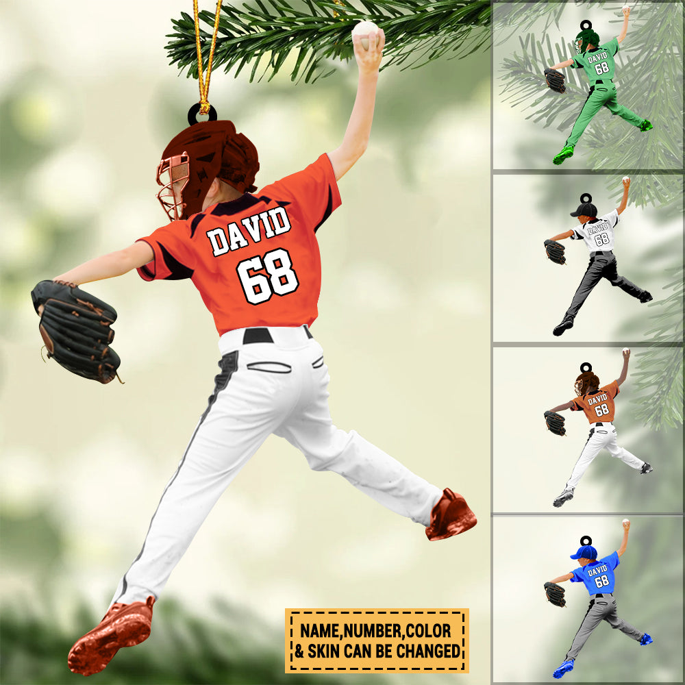 Personalized Baseball players-Pitcher Christmas Ornament