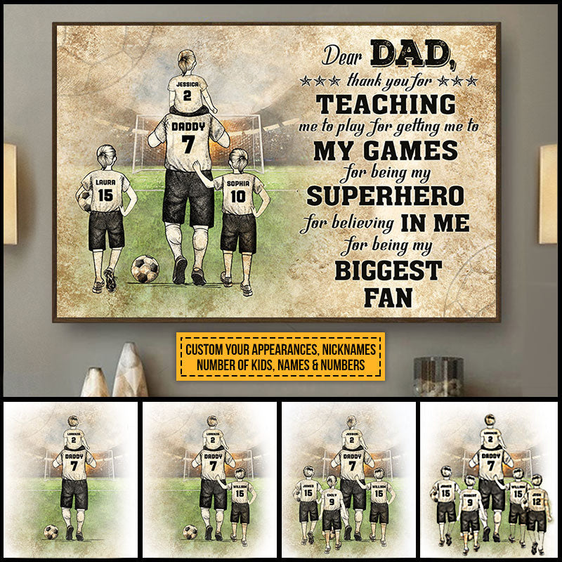 Personalized Soccer Dad Father's Day Gift Custom Poster