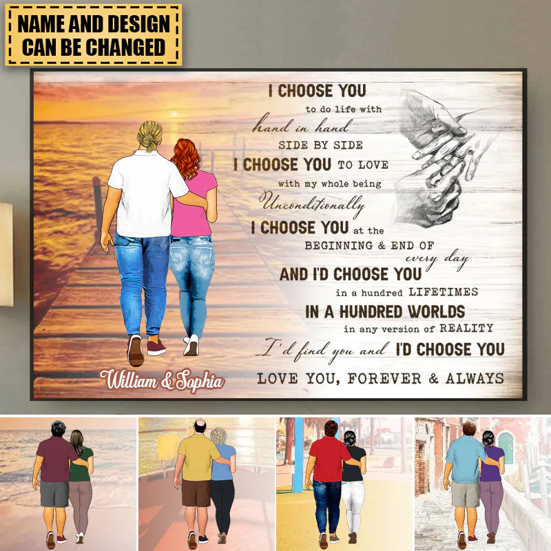 Custom Personalized Couple Poster, Canvas with custom Name Appearance & Landscape,Valentine Gifts, Anniversary Gifts, Gift For Couples