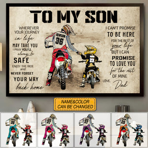 Personalized Motocross Poster, with custom Name, Number & Appearance, Vintage Style, Dirt Bike Dad And Son, Dad And Daughter Gift