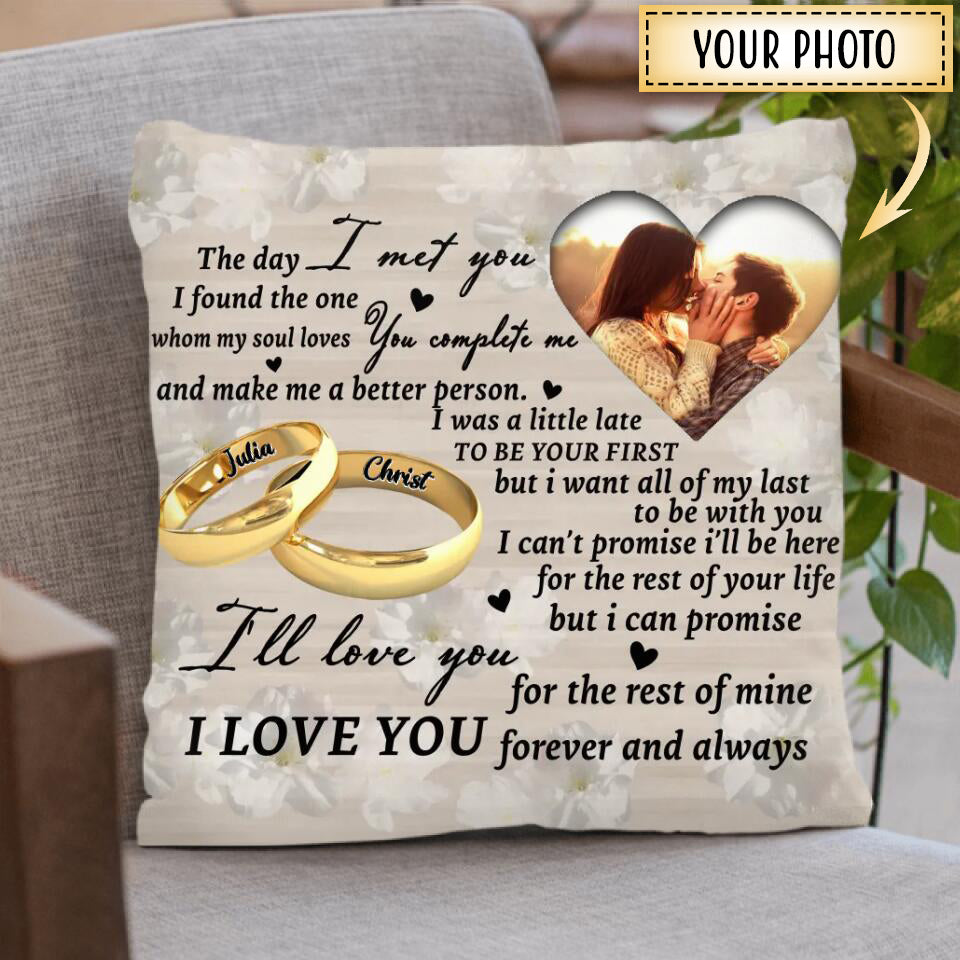 Personalized Upload Photo Pillow Cover - Anniversary Gift For Couple/ Parents/ Husband/ Wife - I Love You Forever and Always