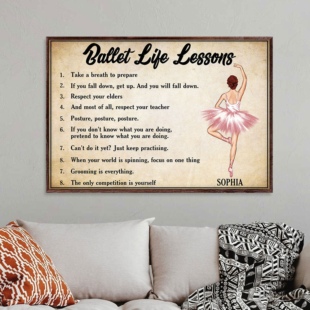 Personalized Ballerina Girl Canvas Prints - Ballet Life Lessons