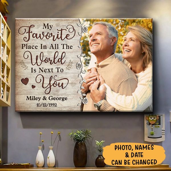 Favorite Place In All The World, Personalized Poster, Anniversary Gift For Couple, Custom Photo