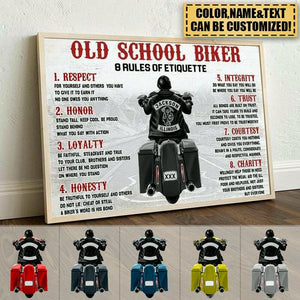 PERSONALIZED OLD SCHOOL BIKER POSTER