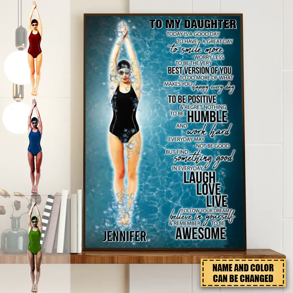 Custom Personalized Swimming Poster, Canvas, Swimmer Gifts, Gifts For Swimmers, Sport Gifts For Swimming Lovers With Custom Name & Appearance